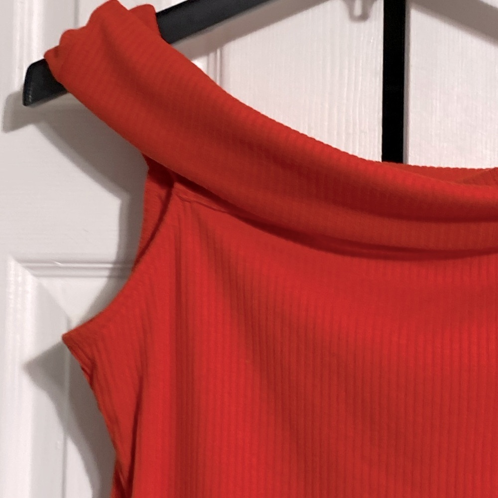 A New Day orange ribbed knit stretch top shirt blouse size XL - Picture 3 of 10
